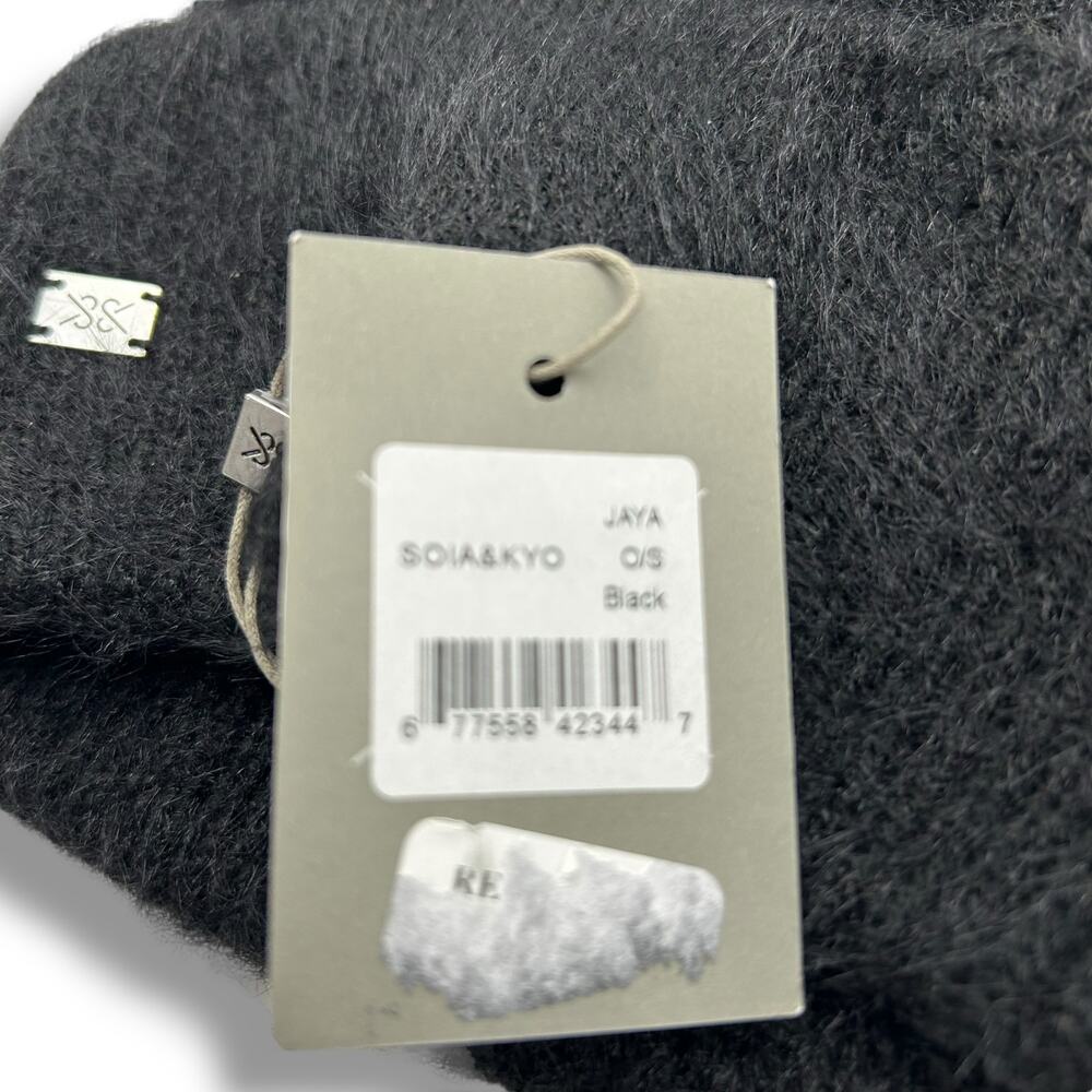 NEW Soia & Kyo Black Beanie Hat Fold Over Jaya Winter Ribbed Soft Cozy NWT - Picture 6 of 9